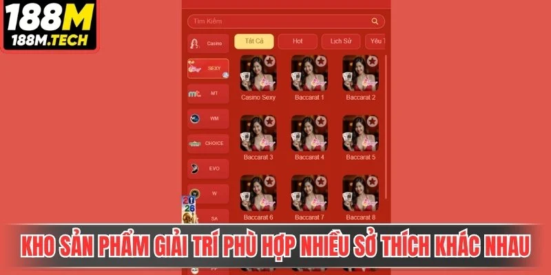 Kho sản phẩm giải trí phù hợp nhiều sở thích khác nhau