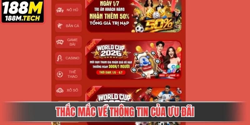 Thắc mắc về thông tin của ưu đãi